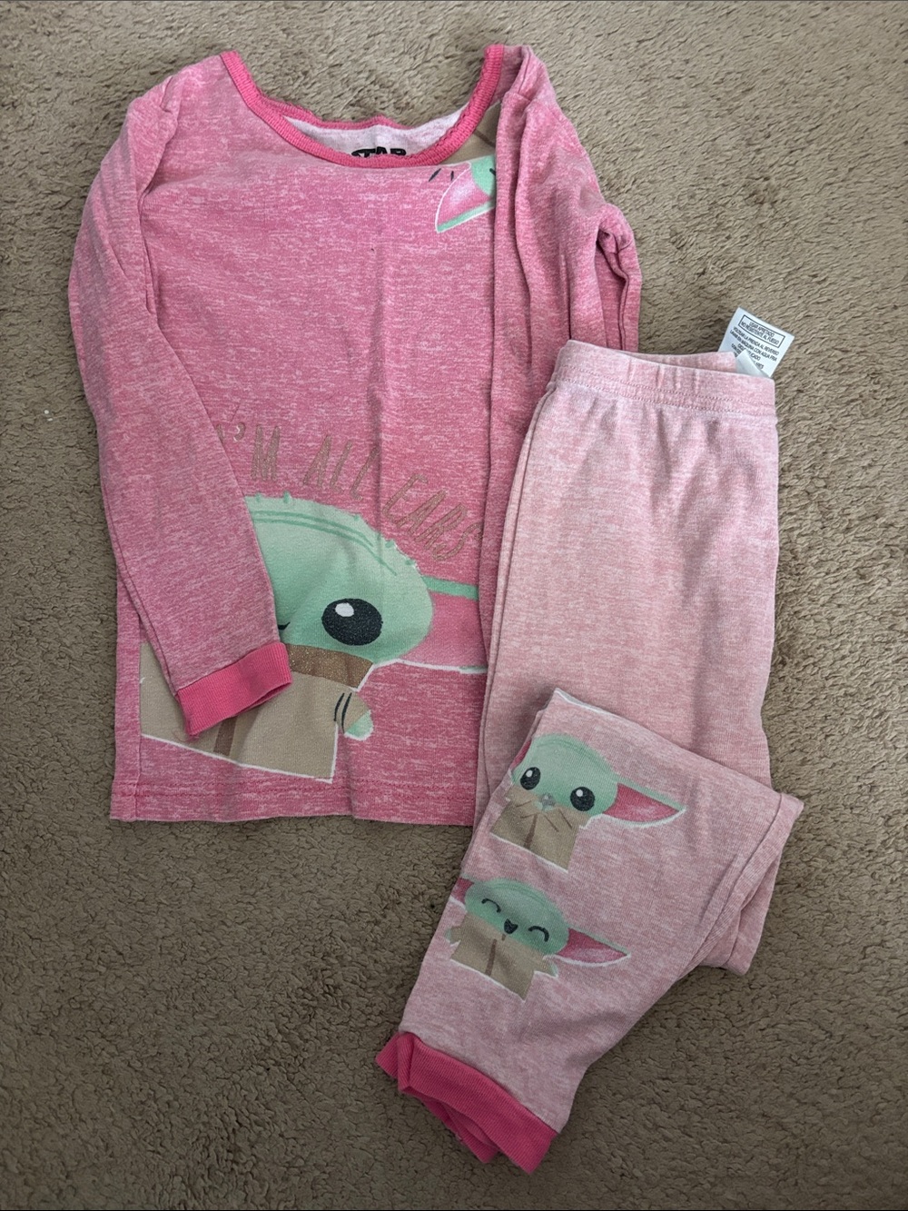 Star Wars Pink Girls Pajama Set with The Child